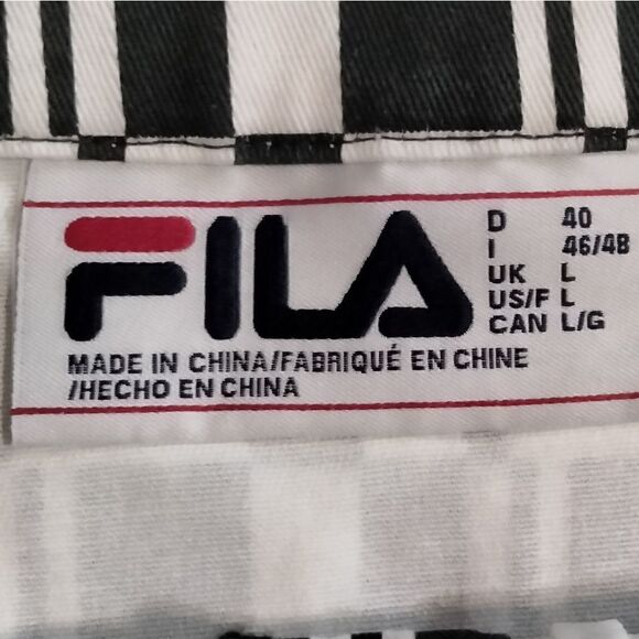 FILA Mini Skirt Black & White Checks with Yellow Size L Back Zipper - Picture 8 of 10